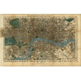 thumbnail image 2 of Vintage Maps 14x11 White Modern Wood Framed Museum Art Print Titled - London England 1860, 2 of 4