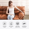 thumbnail image 3 of Convertible Futon Sofa Bed/Couch, Memory Foam Splitback Sofa,Small Euro Lounger Sofa for Compact Living Spaces,Home Office Brown My Lux Decor Round, 3 of 6