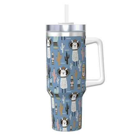 

Ocsxa Llamas And Cactus Print 40oz Stainless Steel Vacuum Insulated Tumbler Car Cup Coffee Mug with Spillproof Lid Keep Your Drink Hot or Cold on the Go