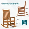 thumbnail image 4 of SERWALL Outdoor Rocking Chair Set of 2, HDPE Patio Rocker for Lawn, Porch, Orange, 4 of 11