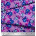 thumbnail image 3 of Soimoi Rayon Fabric Leaves,Cosmos & Anemone Floral Print Fabric by the Yard 56 Inch Wide, 3 of 3