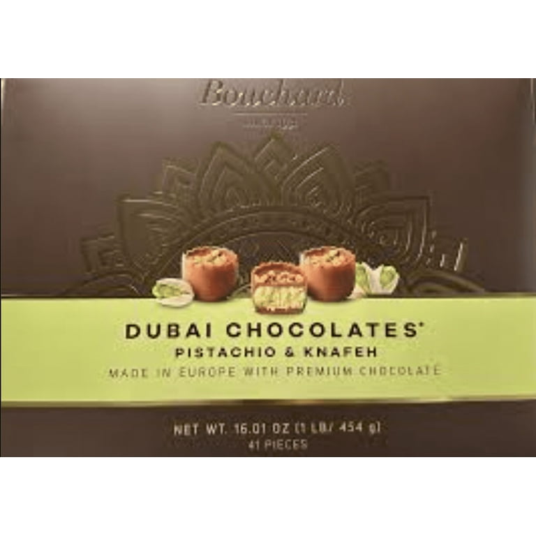 Bouchard, Dubai Chocolate Assortment, 41 Pieces, Pistachio Knafeh