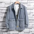 thumbnail image 5 of Chaqueta vaquera para hombre, abrigo de otoño, abrigo vaquero para hombre, negro, hombros anchos, vaquera, Y2k, prendas de vestir al precio más bajo, invierno 2024, talla L, 5 of 5