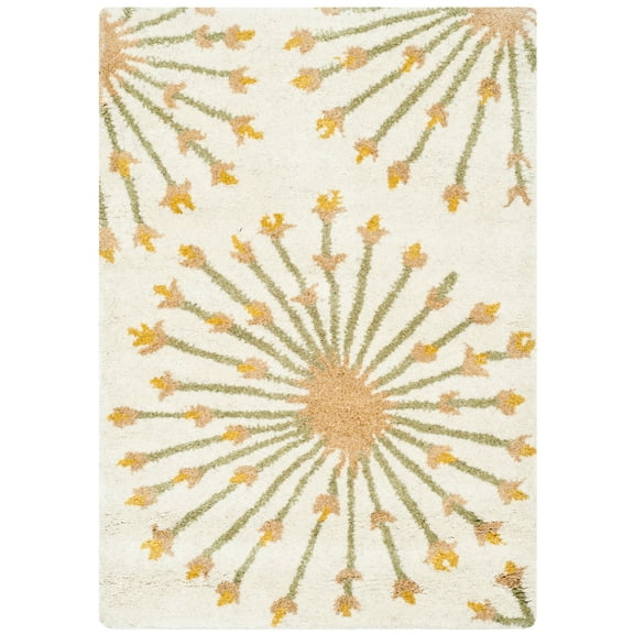 SAFAVIEH Bella Owen Fire Burst Wool Area Rug, Beige/Gold, 3' x 5'