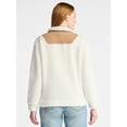 thumbnail image 3 of Time and Tru Women's Plush Fleece Quarter Zip Jacket with Corduroy Trim, Lightweight, Sizes XS-XXXL, 3 of 6