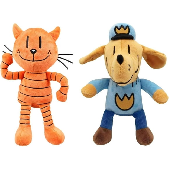 Dog-Man Plush Series Plushies - Cats Plush Toy Petey Cat - Orange Cat Plush Doll Dog Man Collectible Toys Games With Embroidered Stripes And Smiling Face The Perfect Gifts for Fans