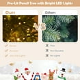 thumbnail image 5 of Topbuy 6ft Pre-lit Christmas Slim Pencil Tree Hinged Christmas Tree W/ Metal Stand Thick Leaves, 5 of 10