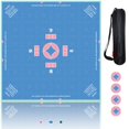 thumbnail image 1 of Set de Tapete para Mahjong Qintan 81x81cm Antideslizante con Posavasos Azules, 1 of 6