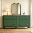 thumbnail image 3 of 4-Piece Fluted Bedroom Furniture Set, 2 Nightstands with Charging Station & 2 Dressers, Modern Wood Bedroom Set with Drawers and Metal Handles for Bedroom, Apartment, Small Spaces, Green, 3 of 7
