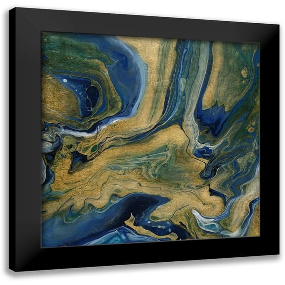 Craven, Katrina 12x12 Black Modern Framed Museum Art Print Titled - Golden Sea