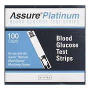 Assure Platinum Blood Glucose Test Strips, Automatic Coding, 100 Strips, 1 Pack