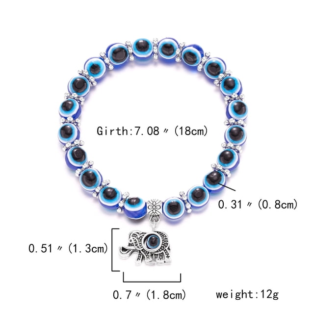 Pulsera con colgante de mariposa de Palma de ojos malvados azul clásico, cadena de cuerda elástica de deseos, pulsera de cuentas de resina para mujer, regalo de joyería Tan Jianjun unisex