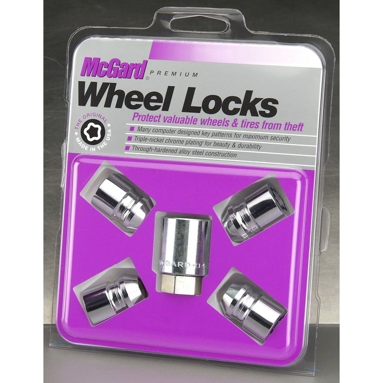 McGard Chrome Wheel Locks, M12 x 1.5, Set of 4 + 1 Key for 2021