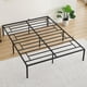thumbnail image 1 of Queen-size 14-pulgada negra metal platform marco de cama con almacenamiento y steel slat support, heavy duty, no necesita colchón base, 1 of 8