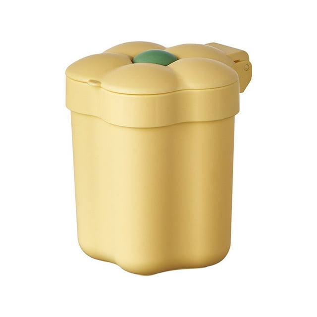 Hearth & Gear Decorative Desktop Wastebasket With Lid Small Bedside Garbage Can For Bedroom Kitchen Sturdy Mini Cute Compact Rubbish Container Easy To Clean Very Small Bags Cover Yard Waste Bag Liner