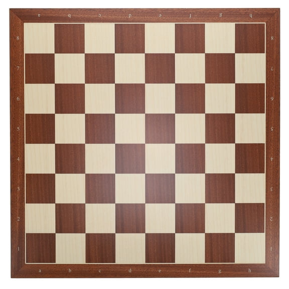 WE Games Mahogany Stained Wooden Chess Board, Algebraic Notation, 21.25 in.