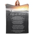 thumbnail image 3 of Footprints in The Sand Blanket Christian Gifts Bible Verse Scripture Throw Blanket Comfy Plush Flannel Fleece Warm Soft Fluffy Fuzzy Blanket for Prayer Adults Women Men for Bed Sofa Couch 40"X50", 3 of 6