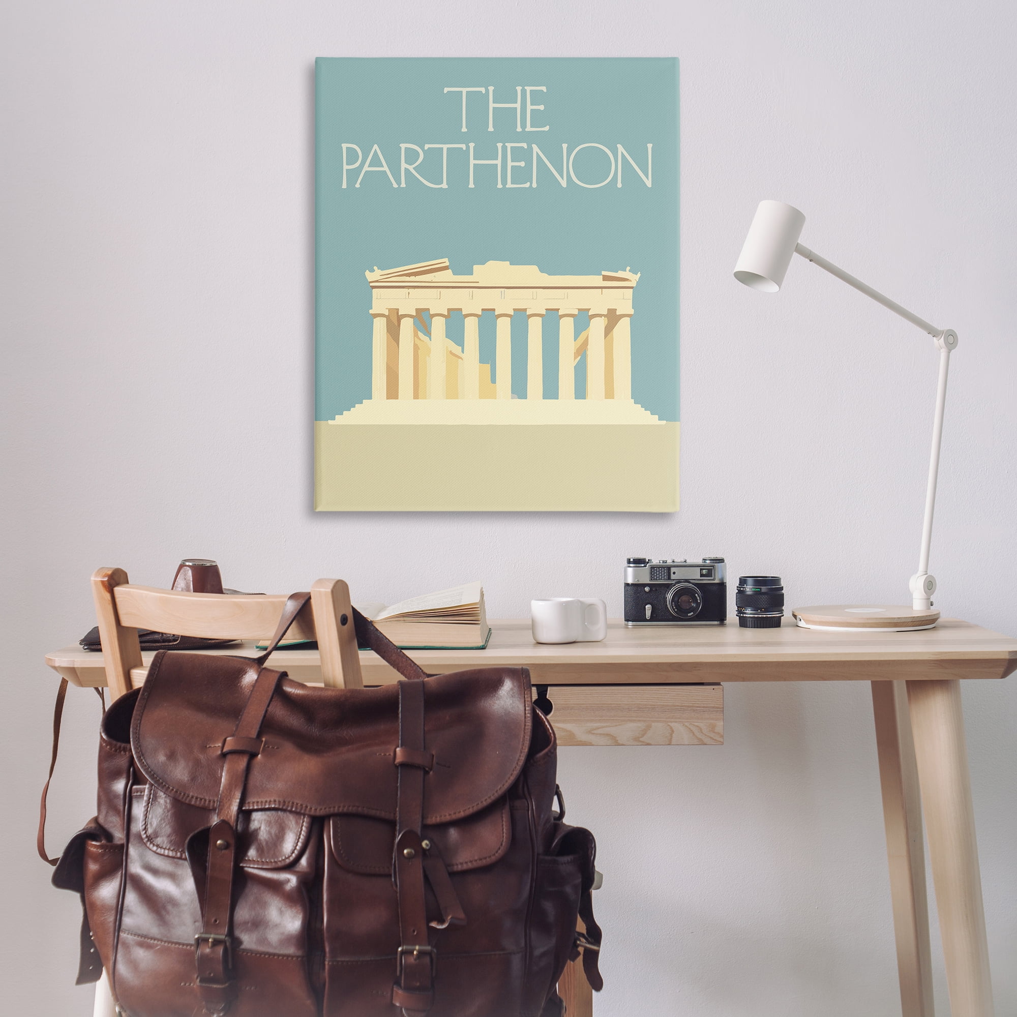 Stupell Industries Parthenon Landmark View Buildings & Architecture Painting Wrapped Canvas Art Print Wall Art, 36 x 48