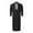Black@GC@, variant on CONZONE Mens Muslim Kaftan Abaya Long Sleeve Robe For Men Trendy Solid Color Lapel Arab Thobe