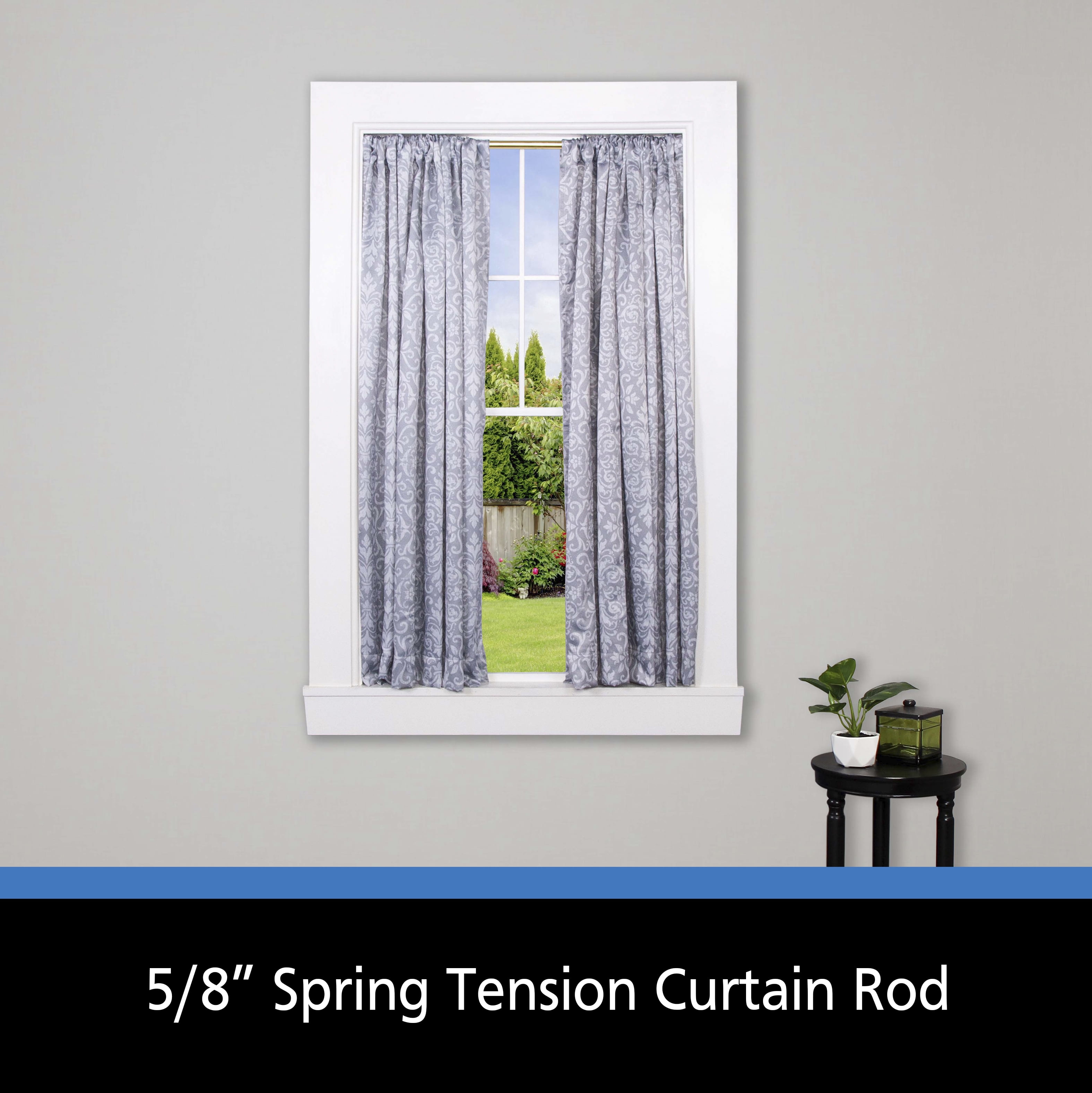 Mainstays 5 8 Chrome Adjule Spring Tension Curtain Rod 28 48 Com