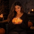 thumbnail image 3 of Pumpkin LED String Lights with Warm White Bulbs, Battery Operated Halloween Garland for Mantel, Porch, Window, Table, Bedroom, Party, Fall Harvest and House Decor, Brown1, 3 of 6