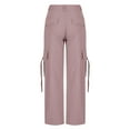 thumbnail image 5 of Zuesphe Womens Pants Trendy 2025 Women Capri Pants Wide Leg Baggy Pants Women Linen Cargo Pants Women Stretchy Petite, 5 of 6