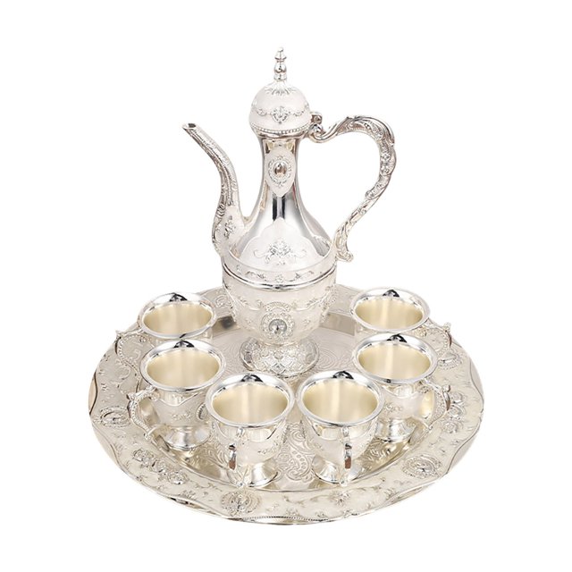 Huluwajiuyeye Very Large Coffee Mug Lolly Cups Still Products Coffee Pot Cups Set With Tray And 6 Cups Retro Tea Pot Cups Set Exquisite Pot Set Decorative Tea Service Set For Home