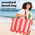 thumbnail image 2 of Fit + Fresh All The Things XL Tote Bag, Travel & Overnight Bag, Pink Stripe, 2 of 8