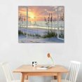 thumbnail image 2 of ERAPDAUR Beach Window Canvas Wall art: tropical Sunrise Seascape Picture Coastal Ocean Painting Open Window Artwork Print for Bathroom Decor 20x16in, 2 of 6