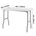 thumbnail image 4 of KFFKFF 24 x 48" Folding Commercial Prep Table Commercial Worktable Workstation Heavy-duty Stainless Steel Folding Table with 772 lbs Load, Kitchen Work Table, Silver, 4 of 8