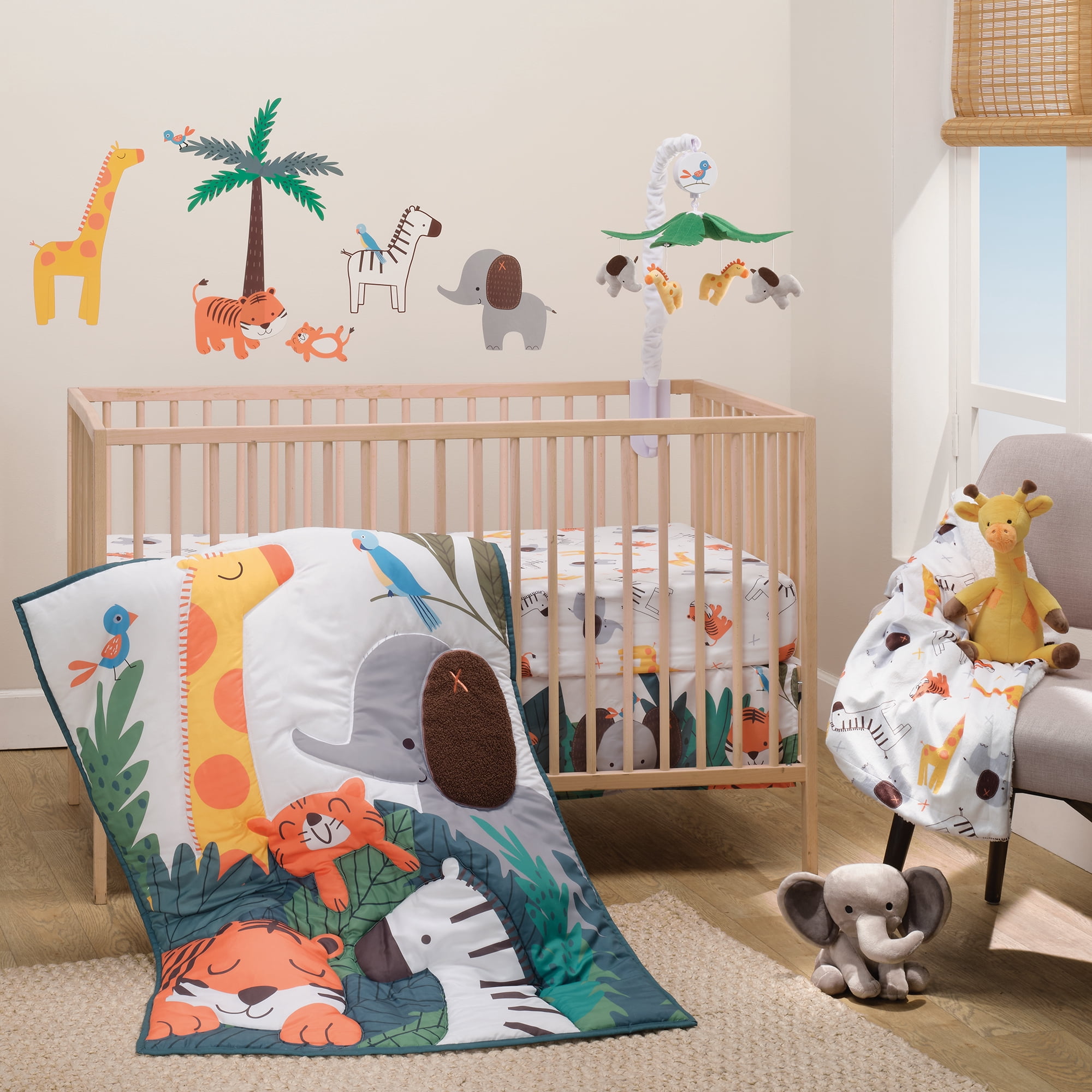 Bedtime Originals Lollipop Jungle Musical Baby Crib Mobile Soother Toy