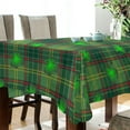 thumbnail image 3 of Coolnut St Patrick Plaid Clovers Tablecloth Rectangle Colorful Table Cloth Large Square Table Cover for Dining Kitchen Party 54"x54" Decor Gift, 3 of 7