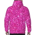 thumbnail image 7 of Pofeuu Rose Red Glitter Print Mens Casual Hooded Collar Drawstring Hoodies Pullover Sweatshirts Casual Long Sleeve Shirts-Medium, 7 of 7