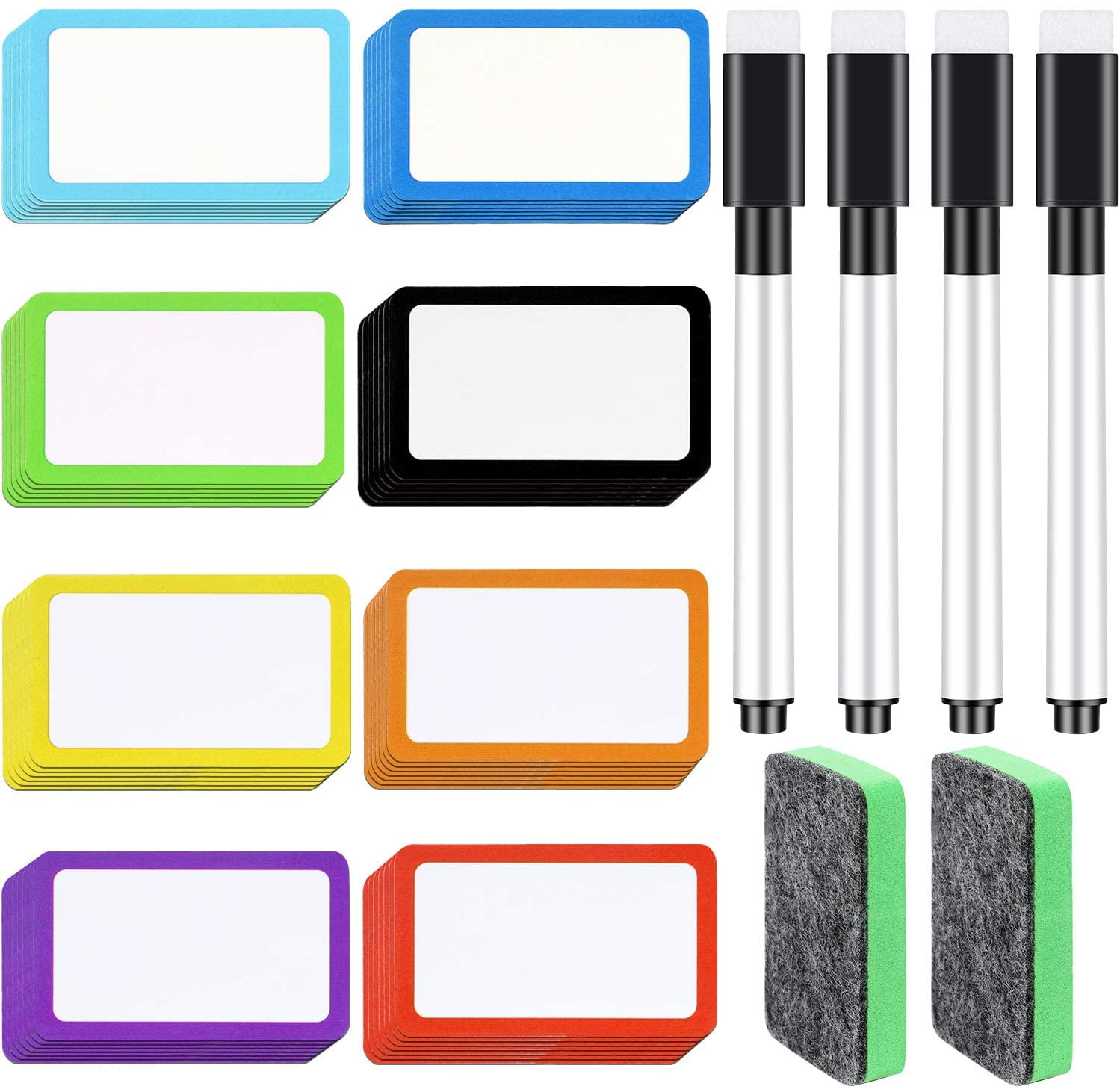 56 Pieces Dry Erase Labels Name Plate Tags and 4 Pieces