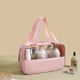 thumbnail image 2 of Bolsa de cosméticos con empalme de PU, bolsa de lavado impermeable transparente de PVC, bolso de mano portátil de viaje, bolsa de almacenamiento de baño de gran capacidad, 2 of 6