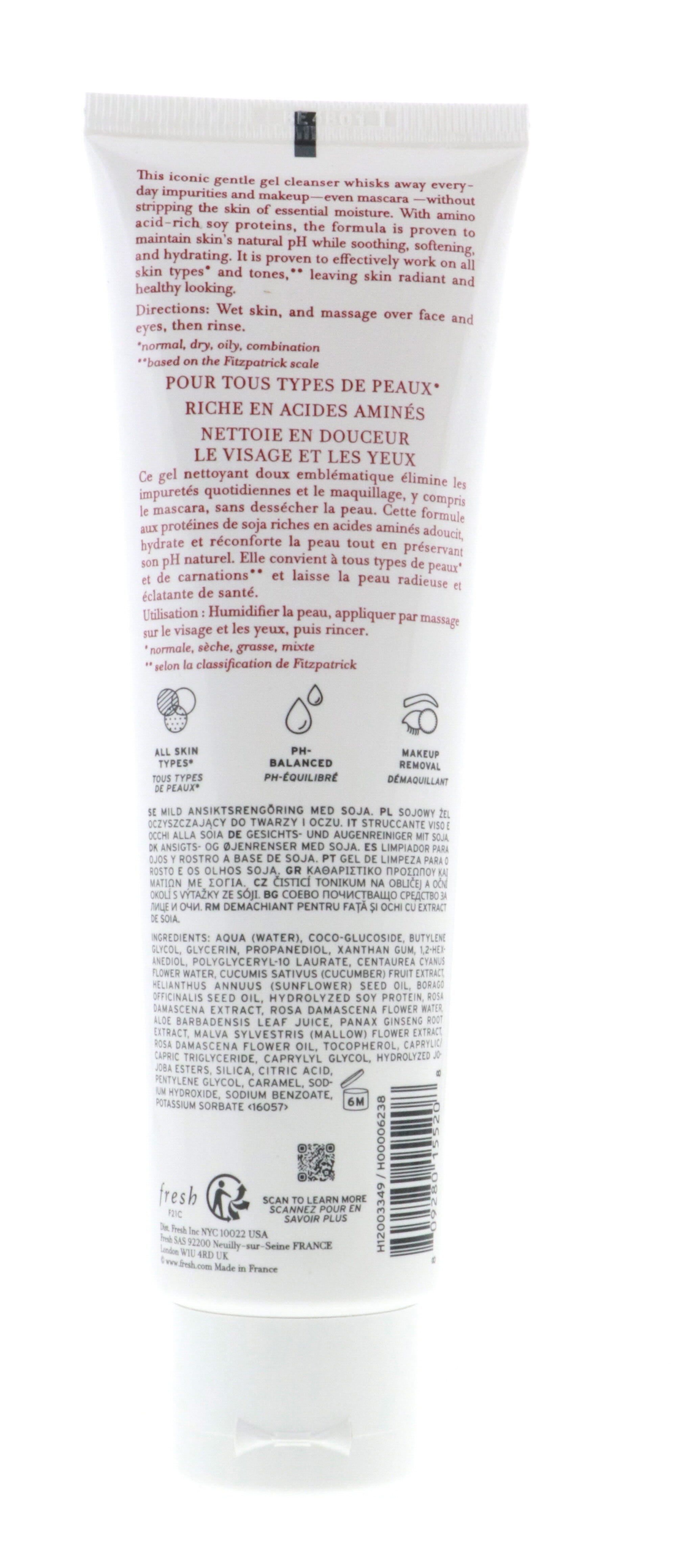 Fresh Soy Face Cleanser Gel, 5.1 oz