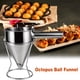 thumbnail image 2 of Distribuidor de masa con embudo cónico de acero inoxidable para takoyaki, incluye soporte y mango desmontable para fácil almacenamiento y limpieza, ideal para cocinas profesionales y repostería., 2 of 6
