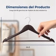thumbnail image 2 of Ganchos de Madera Premium Serenelife, Ahorradores de Espacio, Resistentes, con Gancho Metálico Giratorio de 360°, para Abrigos, Pantalones y Vestidos, Marrón, Pack 80, 2 of 7