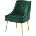 thumbnail image 3 of Side Dining Chair, Set of 2, Velvet, Metal Steel, Green, Modern Contemporary Urban Design, Kitchen Room Cafe Bistro Restaurant Hospitality, 3 of 4
