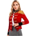 thumbnail image 3 of iiniim Women's Ringmaster Costume Velvet Showman Cosplay Tassel Victorian Jacket Stage Shows Red S, 3 of 7
