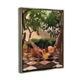 thumbnail image 2 of Stupell Industries Woman Lounging Hammock Tropical Summer Vacation Scenery Graphic Art Luster Gray Floating Framed Canvas Print Wall Art, Design by Amelia Noyes, 2 of 5