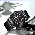 thumbnail image 4 of Men's Watches, Business Casual Chronograph Quartz  Wristwatch Black Leather Strap Watch for Man, 4 of 6