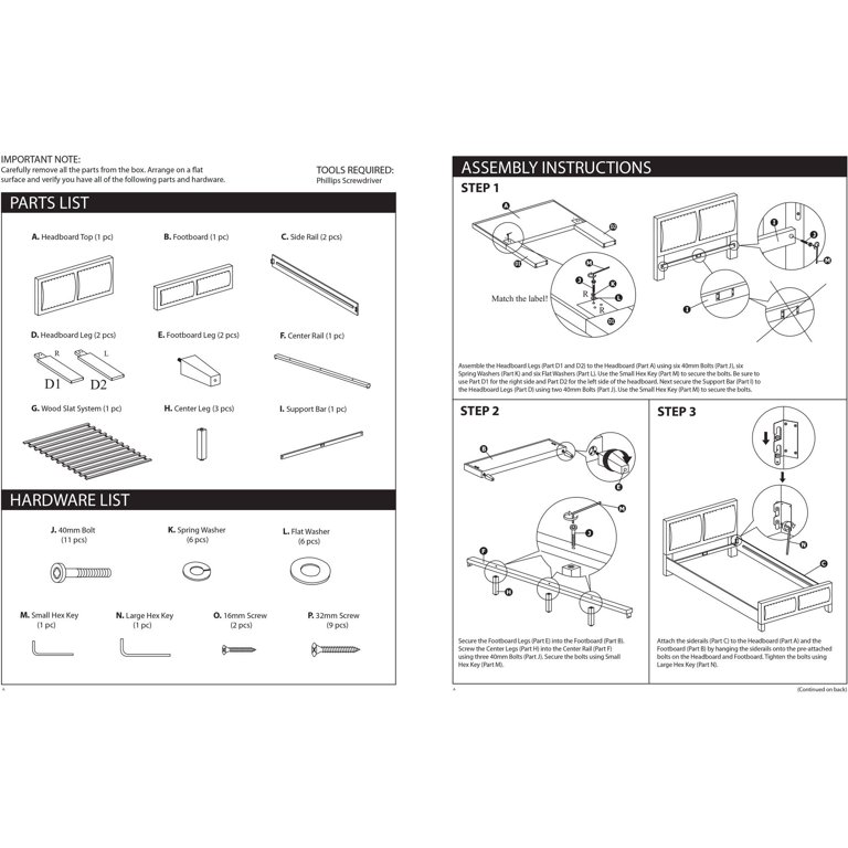 Premier Memphis Upholstered Queen Headboard Platform Bed Grey