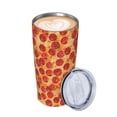 thumbnail image 2 of KLL Pizza Stainless Steel Vacuum Insulated Coffee Cup 20 oz Lids and Straws,Insulated Travel Mug Water Cup with Leak-Proof Straw Lid & Flip Lid, 2 of 8