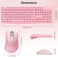 thumbnail image 6 of HALOKIN 2.4 GHz Wireless USB Standard Keyboard & Mouse Set with Nano Receiver & Manual, Pink, 6 of 8