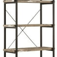 thumbnail image 3 of Rustically designed Wood Bookcase With 4 Open Shelves in Black Frame, 3 of 5