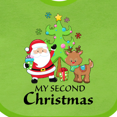 thumbnail image 4 of Inktastic My 2nd Christmas with Santa Reindeer and Tree Boys or Girls Baby Bib, 4 of 4