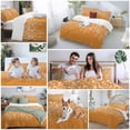 thumbnail image 5 of 3 Piece Weeping Flowers Duvet Cover Set Queen Size,Microfiber Comforter/Quilt Cover with Corner Ties and 2 Pillowcases,Orange Spring Floral Botanical Art Aesthetics Soft Bedding with Zipper Closure, 5 of 8