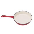 thumbnail image 2 of Enameled Cast Iron Skillet One Piece Long Handle Red 25cm Diameter Ergonomic Design Kitchen Frying Skillet For Cooking, 2 of 5