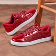 thumbnail image 3 of SACFOF Women's Platform Glitter Fashion Sneakers Dressy Sparkly Tennis Shoes Lace up Bling Wedding Bridal Shoes Shiny Sequin Shoes, 3 of 6